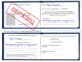 Обучение Реставратор духовых инструментов