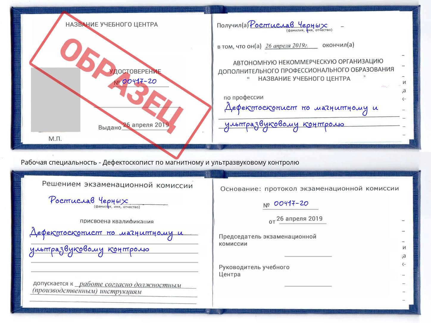 Дефектоскопист по магнитному и ультразвуковому контролю Елизово