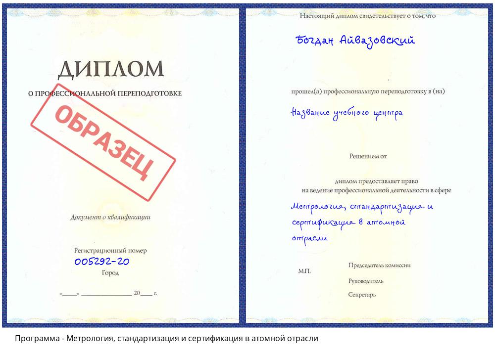 Метрология, стандартизация и сертификация в атомной отрасли Елизово